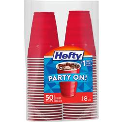 Hefty party on disposable plastic cups, assorted, 16 ounce, 100 count