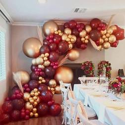 118pcs burgundy and chrome gold balloons garland arch kit for wedding bridal gir