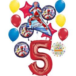 None Power rangers party supplies 5th birthday unleash the power balloon bouquet d