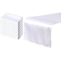 Juvale 10-Pack White Wedding Party Banquet Table Runners Tablecloth Runner White