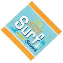 Fun Express Surf€˜s up luncheon napkins party supplies 16 pieces