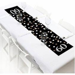 Adult 60th birthday gold petite party paper table runner 12 x 60 inches