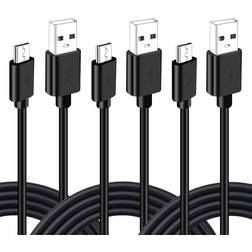 Sony Controller Charging Cable Cord 3 Pcs 10ft Micro USB Data Charger Cord Playstation 4