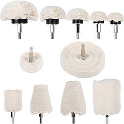 Benavvy 11pcs buffing wheel for drill polishing ball for drill with 0.25" hex