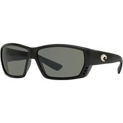 Costa Del Mar Men's Tuna Alley Low Bridge Fit Polarized Rectangular Sunglasses, Matte