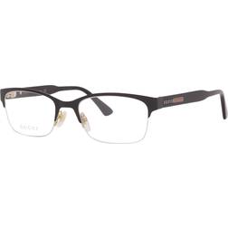 Gucci gg0828o 001 black rectangular semi-rimless