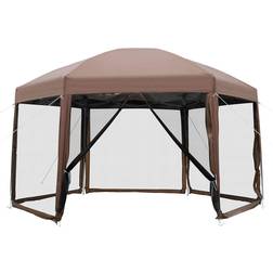 FDW PayLessHere 13x13ft Hexagonal Gazebo Party Tent Pop Up Gazebo Screen