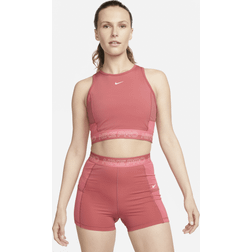 Nike Women's Pro Dri-FIT Crop Tank Top Adobe/Sea Coral