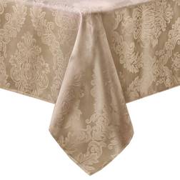 Elrene Home Fashions Barcelona Jacquard Damask Tablecloth Beige, Brown, Gold