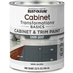 Rust-Oleum 372010 Transformations Basics Cabinet & Trim Paint, Quart Gray