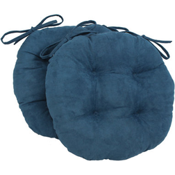 Blazing Needles 16-inch Solid Micro Suede Chair Cushions Blue