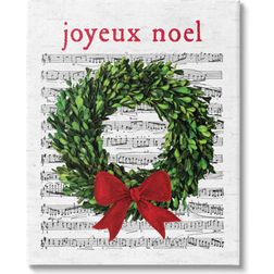 Stupell Industries Joyeux Noel Vintage Song Graphic Art Gallery Wrapped Print Wall Decor