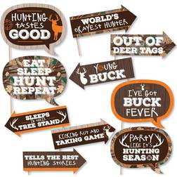 Funny gone hunting deer hunting camo party photo booth props kit 10 pc