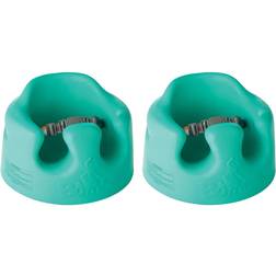 Bumbo baby soft foam wide floor seat w/3 point adjustable harness, aqua 2 pack