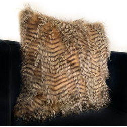 Plutus Porcupine Animal Fur Luxury Complete Decoration Pillows Brown, Yellow, Gray
