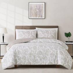 Cannon Sylvana Jacobean Bedspread Beige, Gray, White (228.6x228.6)