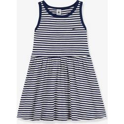 Petit Bateau Girl's SS Dress - Blue/White