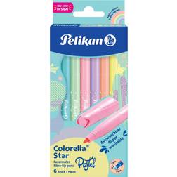 Pelikan 6 Colorella Star C302 PASTELL Filzstifte farbsortiert