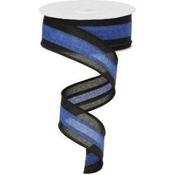 Black & Blue Royal Burlap Wired Edge Ribbon 1.5 Inch x 10 YardsRG01530W8