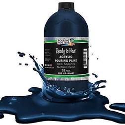 Pouring masters dark sapphire blue metallic pearl 32oz water-based acrylic paint