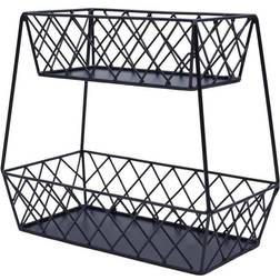 Mikasa Gourmet Black Metal Lattice Farm 2 Tier Flatback