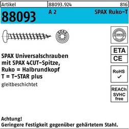 Spax Edelstahlschraube, 4 T-STAR plus T20, 4CUT