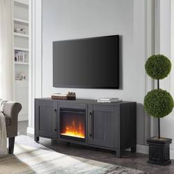 Hudson & Canal Chabot Rectangular TV Stand with Fireplace