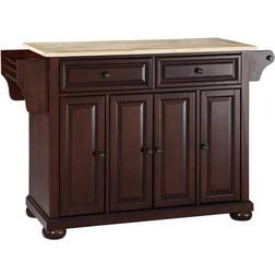 Crosley Furniture Alexandria Mahogany Kitchen Island Trolley Table