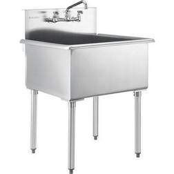 Industrial Stainless Steel Utility Sink w/Faucet, Deep, Non-NSF