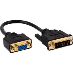 Ativa dvi to vga pigtail adapter, dvi-i to vga female, video only, black