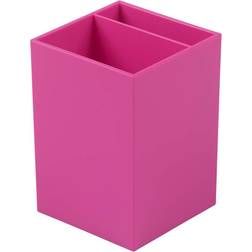 Jam Paper 2 Compartment Plastic Pen Holder, Fuchsia Pink 341FU Pink