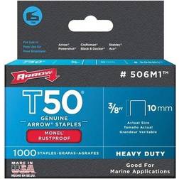 Arrow T50 3/8" Monel Rustproof Staples, 1000-ct