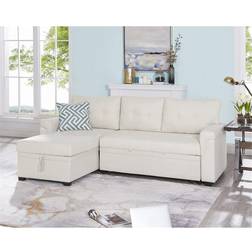 Naomi Home Laura Cream Sofa 84.2" 3 Seater