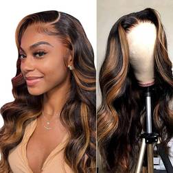 Idhere 13x4 Transparent Lace Front Wig 20 inch 1B/30 Ombre Honey Blonde