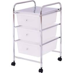 Costway 3 Drawers Rolling Cart Trolley Table