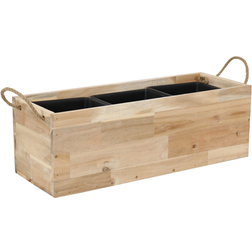 Sunnydaze Rectangle Acacia Wood Planter Box with Handles