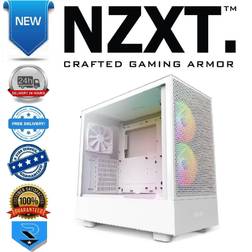 NZXT h5 flow rgb white mid tempered glass