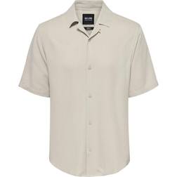 Only & Sons Regular Fit Resort Collar Shirt - Grey/Silver Lining