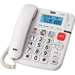 Tyler big button phone for seniors landline phone, loud ringer large s tbbp7-wh