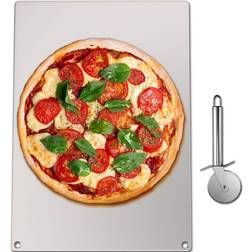 VEVOR Stone 0.2 Steel Plate 20x Higher Conductivity for Outdoor, Silver Pizza Pan