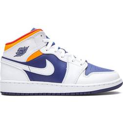 Nike Air Jordan 1 Mid GS - White Deep Royal Blue