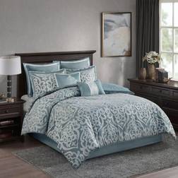 Madison Park Odette Cozy Bedspread Green, Blue, Silver (264.16x)