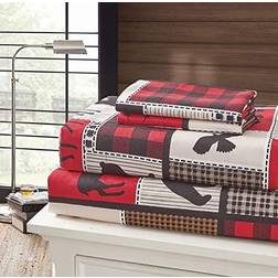 Queen-Size Bed Sheet Red, Black