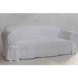 Twill 1-Pc. Loose Sofa Cover White