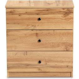 Baxton Studio Decon Oak Brown Chest of Drawer 23.6x25.6"