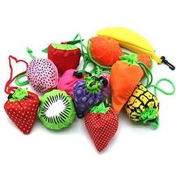 Yuyikes 10pcs fruits reusable grocery shopping tote bags folding pouch storag