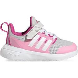 Adidas Kid's Fortarun 2.0 Cloudfoam Elastic Lace Top Strap - Grey One/Cloud White/Beam Pink