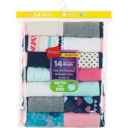 Hanes Girls' Fashion Briefs 14-Pack Assorted