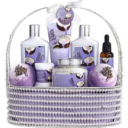 Lovery Spa Gift Baskets for Women and Men Bath and Body Gift Basket Lavender Coconut with