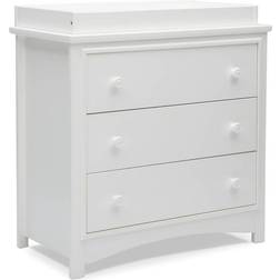 Delta Children Perry 3-Drawer Dresser with Changing Top, White